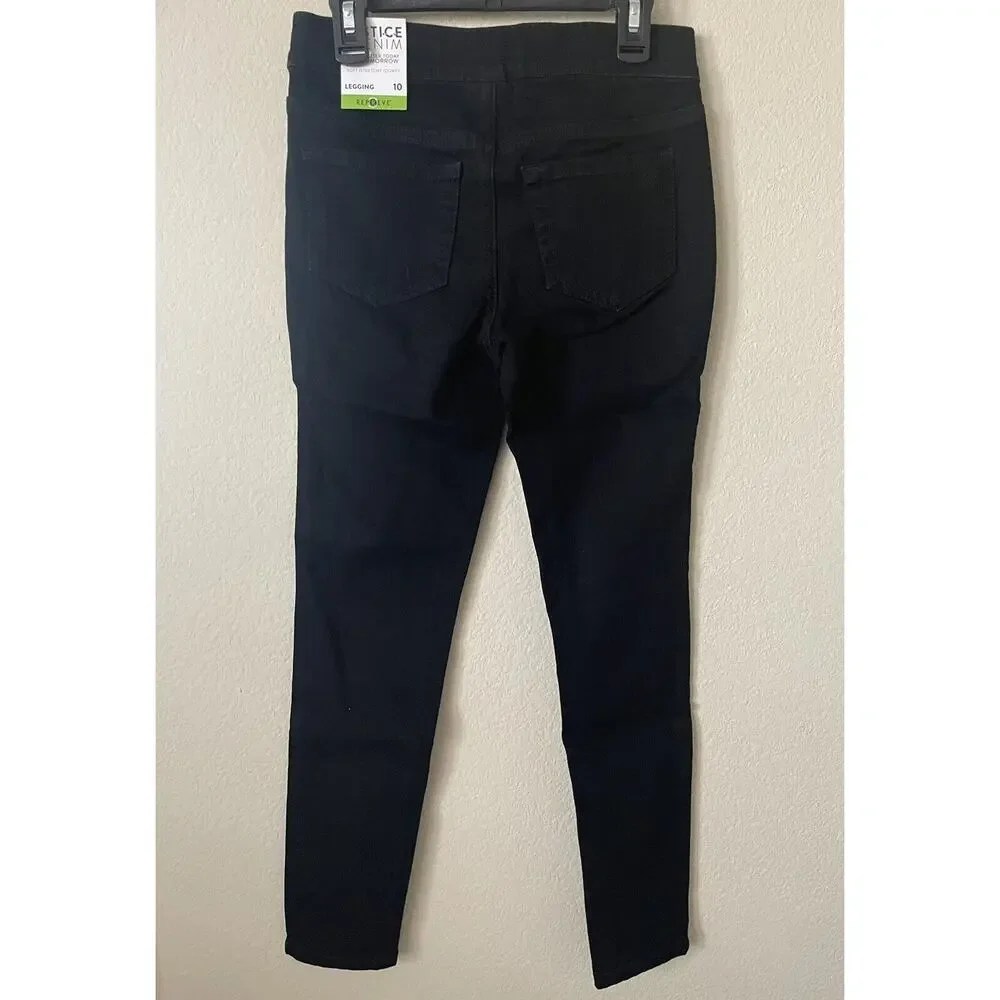 Lot Of 3 Justice Stretchy Girls' Pull On Jean Leggings Jeggings Pants Size 10